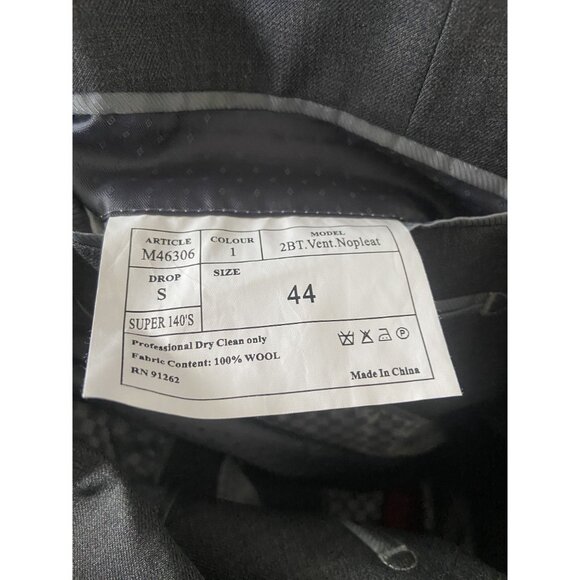 Mantoni Mens Gray 100% Virgin Wool Suit Jacket Blazer Italy Super 140s Size 44 - Picture 13 of 14